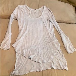 Flowy blue free people long sleeve shirt